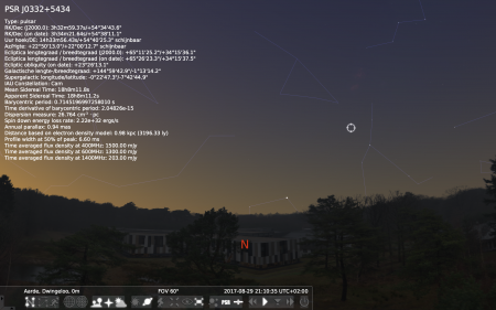 Stellarium background from the radio telescope – Dwingeloo Radio